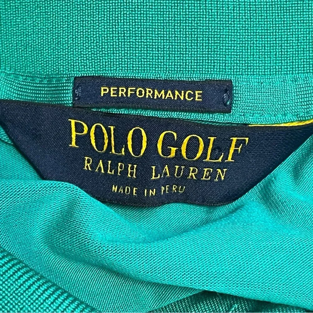 Polo Golf Ralph Lauren Performance Polo Shirt Jade Green Large Pima Cotton Peru